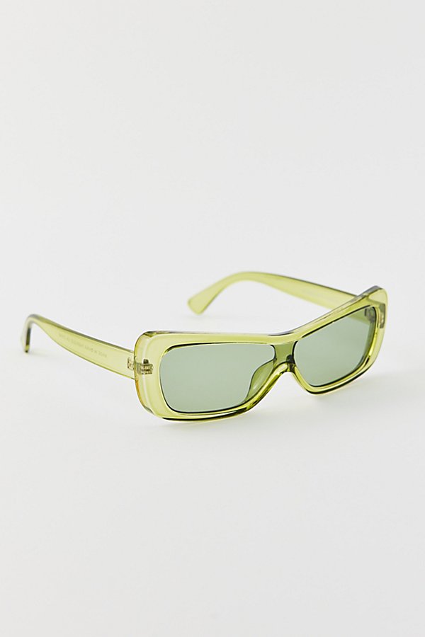 Shop Urban Outfitters Peyton Angled Rectangle Sunglasses In Green, Women's At