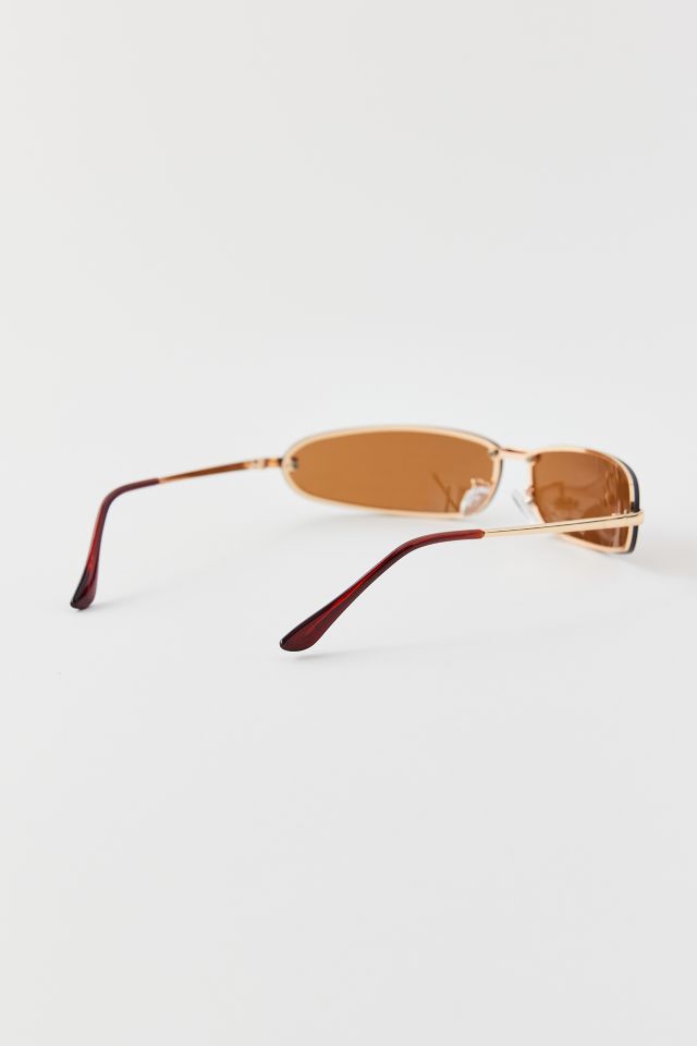'90s Curved Rimless Shield Sunglasses #3