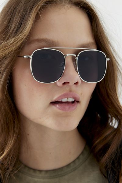Shop Urban Outfitters Uo Essential Metal Aviator Sunglasses In Silver, Women's At