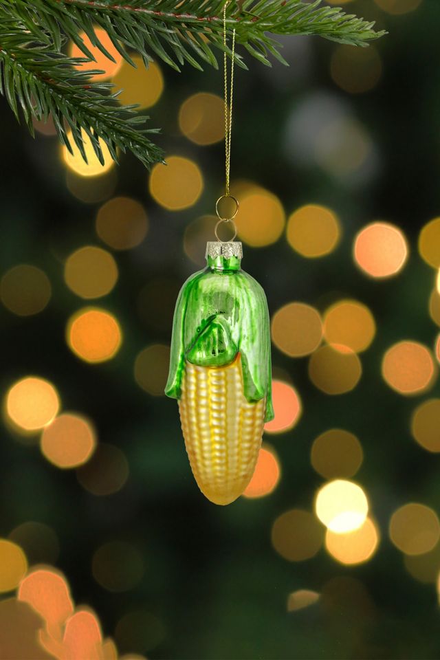 Corn On The Cob Glass Ornament #1
