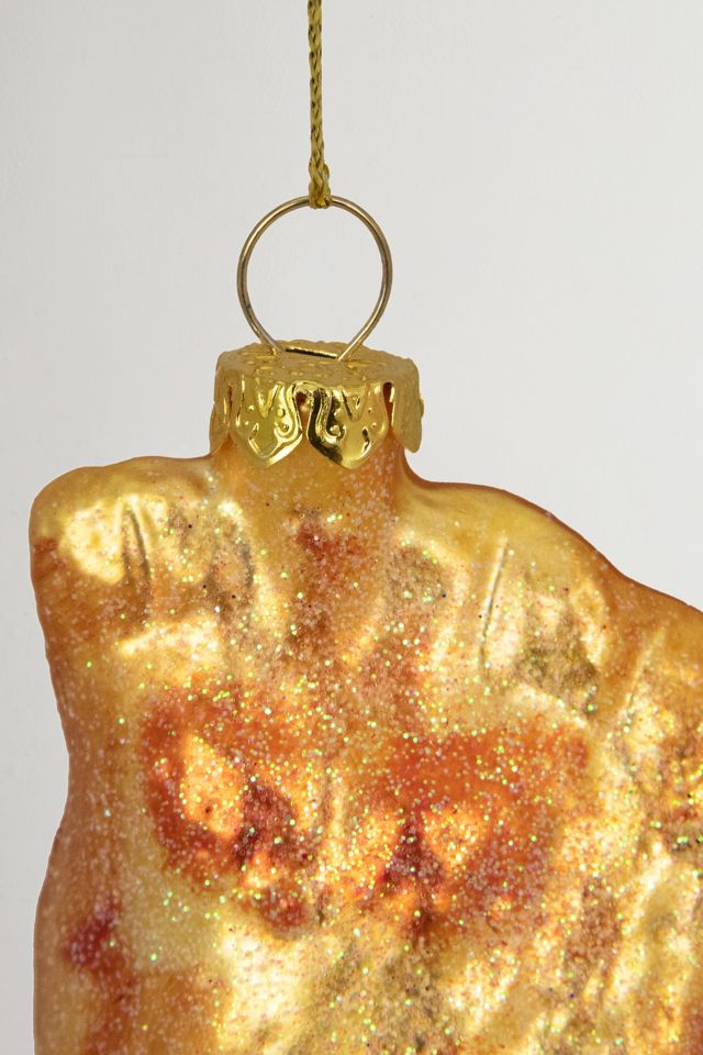 Golden Glittered Pierogi Glass Ornament #3