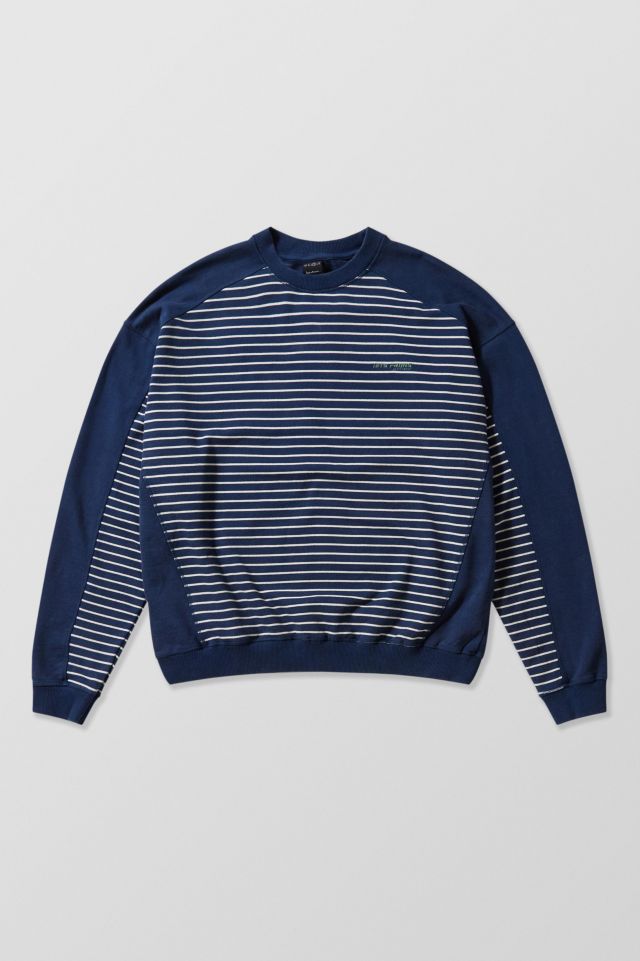 iets frans. Navy Stripe Panel Sweatshirt Urban Outfitters