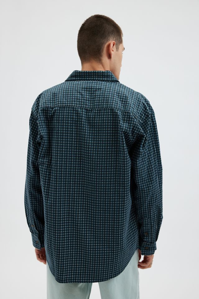 WORSHIP SUPPLIES Chapter Check Pattern Corduroy Long Sleeve Shirt #1