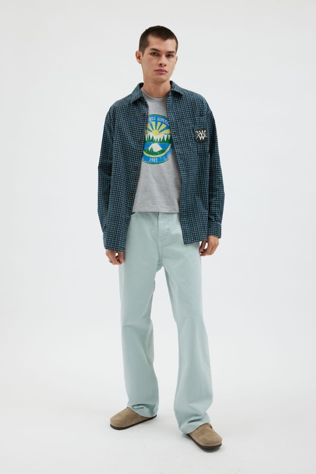 WORSHIP SUPPLIES Chapter Check Pattern Corduroy Long Sleeve Shirt #2
