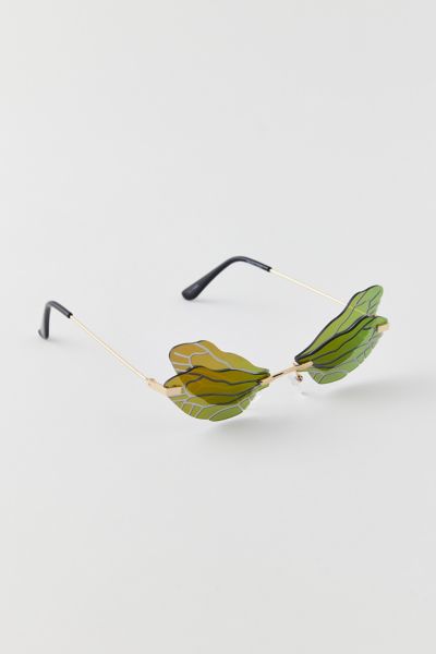 MaNMaNing Funny Rimless Sunglasses Cute Wings Metal Frame