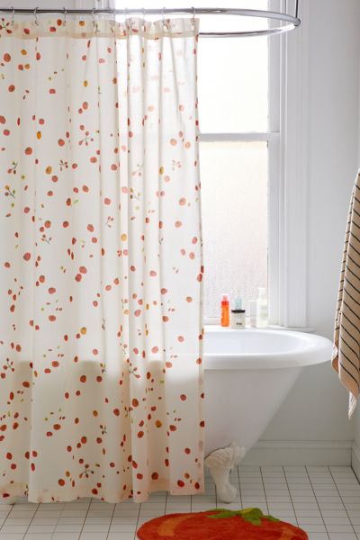 Shop Urban Outfitters Tomato Shower Curtain In Tomato At