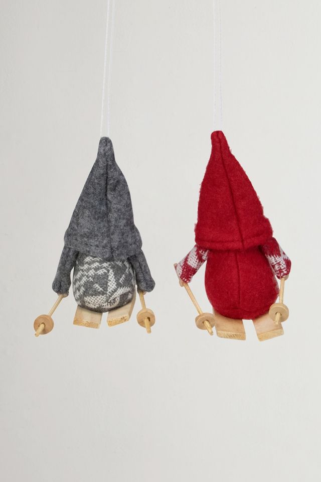 Skiing Gnomes Ornament Set of 2 #2