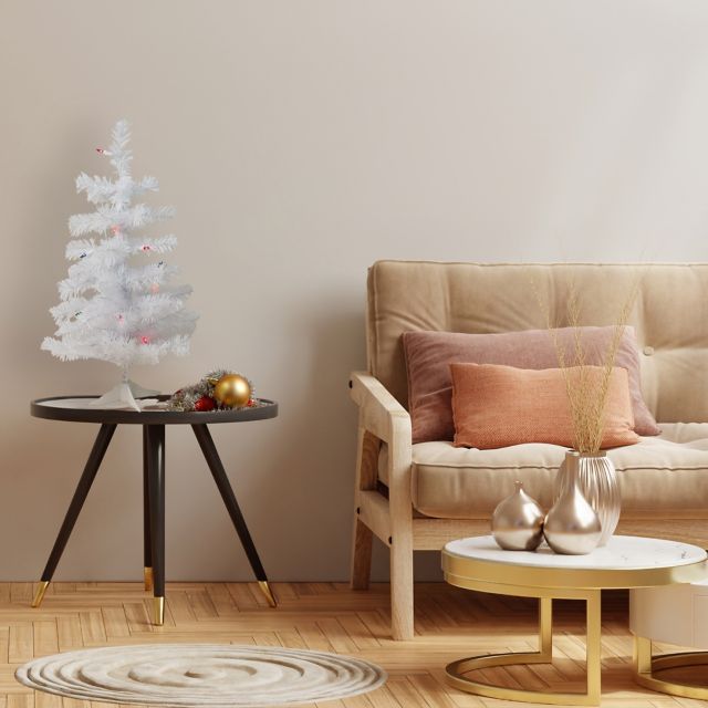 Pre-Lit 2ft White Tinsel Artificial Christmas Tree #2