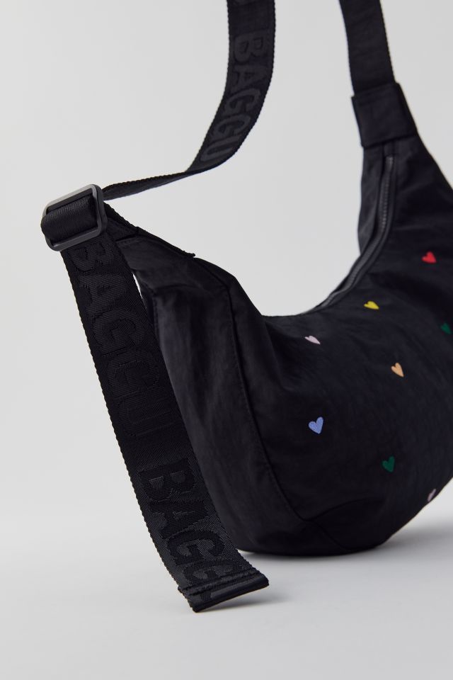 BAGGU Medium Nylon Crescent Bag Black