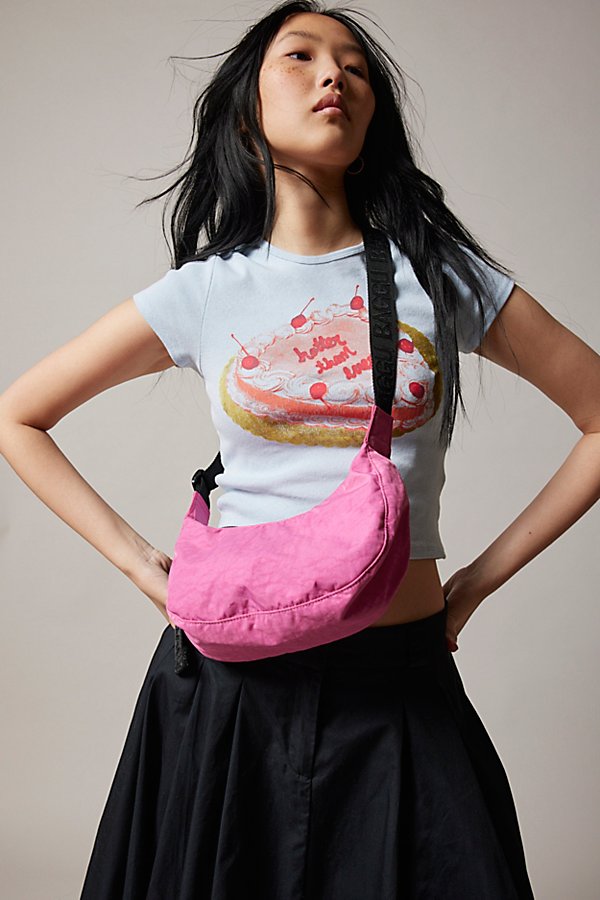 Shop Baggu Small Nylon Crescent Bag In Azelea Pink, Women's At Urban Outfitters