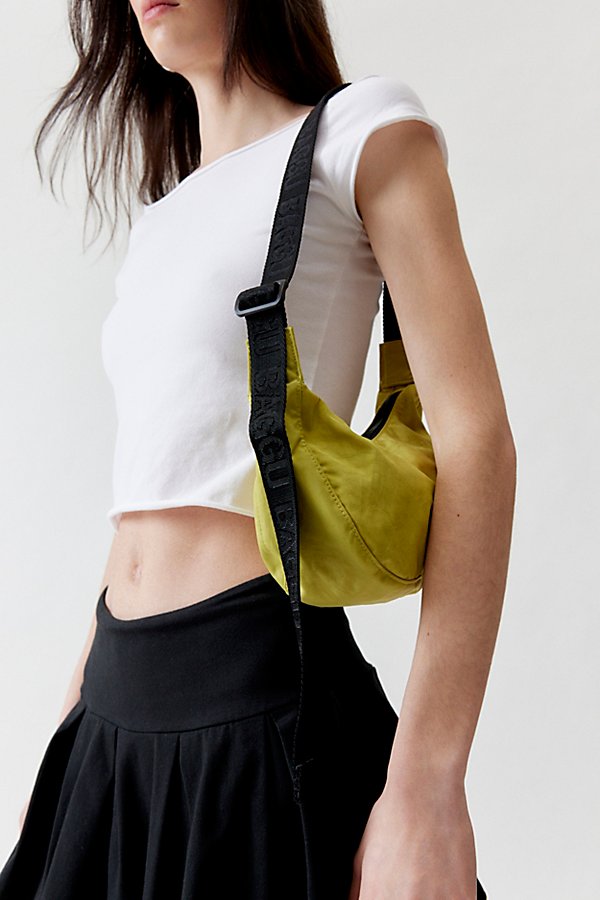 Shop Baggu Small Nylon Crescent Bag In Lemongrass, Women's At Urban Outfitters