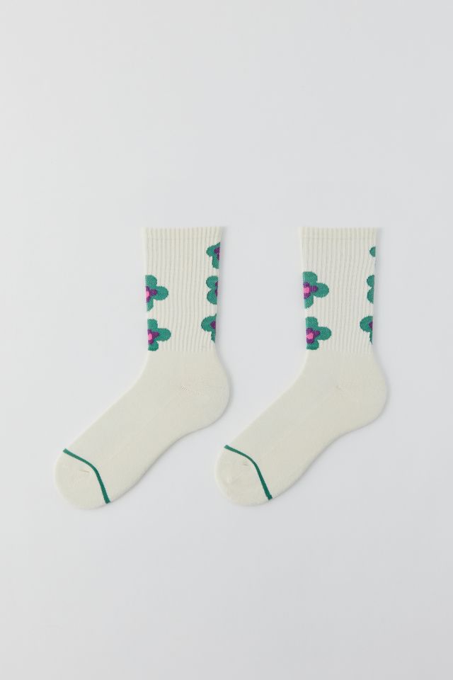 Chaussettes Courtes à Motif de Fleurs Empilées #1