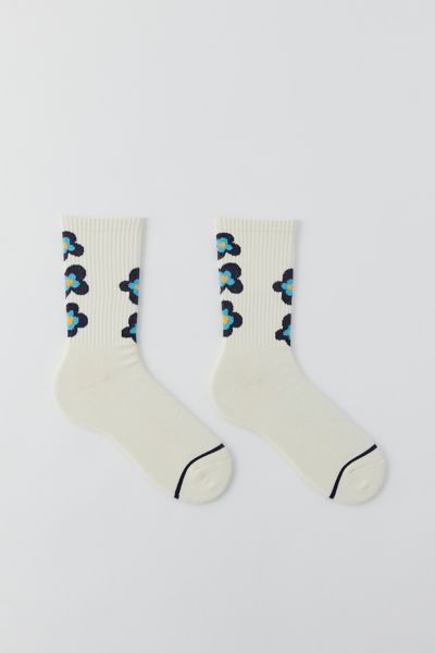Urban Outfitters Stacked Flowers Crew Sock In Blue, Men's At