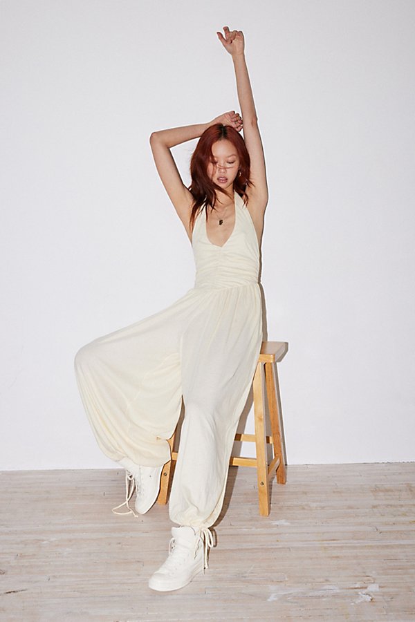 Out From Under Beach To Bar Halter Jumpsuit In Ivory, Women's At Urban Outfitters In White