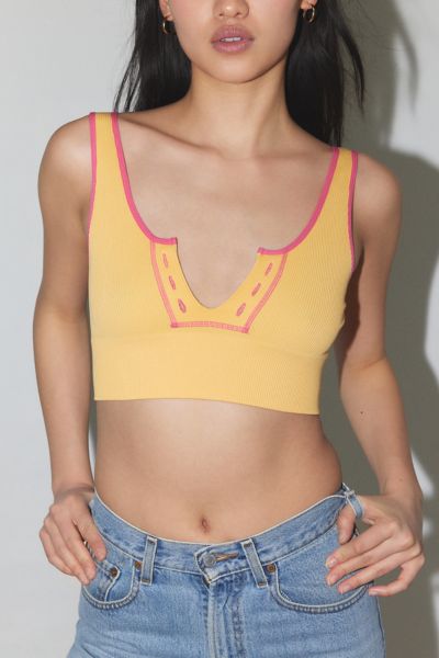 Out From Under Call The Shots Cropped Seamless Bralette In Orange, Women's At Urban Outfitters
