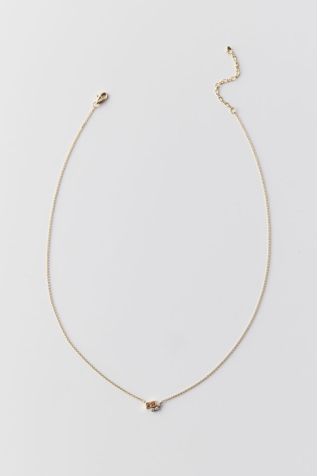 Delicate Geo Rhinestone & Gem Charm Necklace | Urban Outfitters