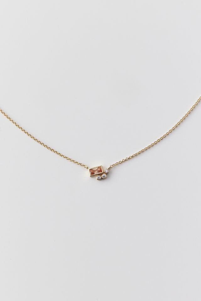 Delicate Geo Rhinestone & Gem Charm Necklace | Urban Outfitters