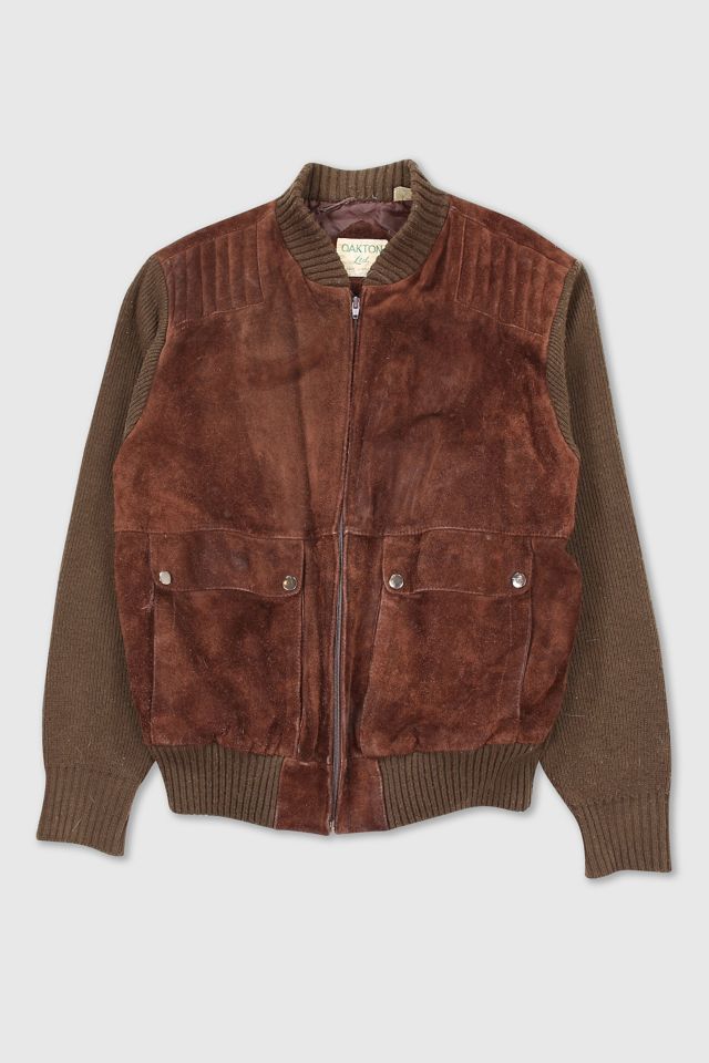 Vintage 90s Brown Leather Sweater Jacket | Urban Outfitters