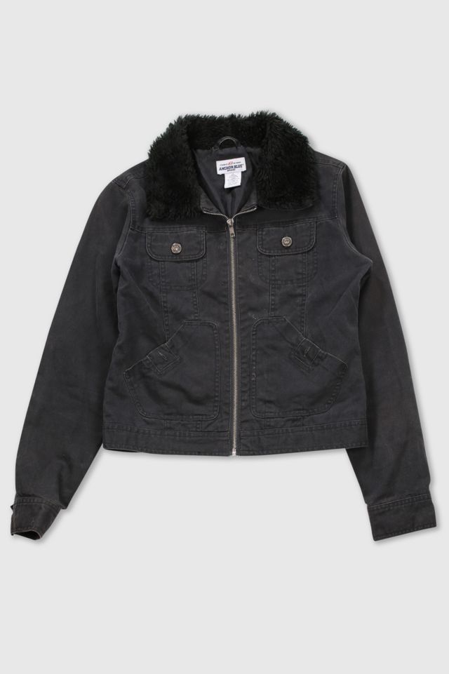 Vintage Faux Fur Trim Denim Jacket | Urban Outfitters