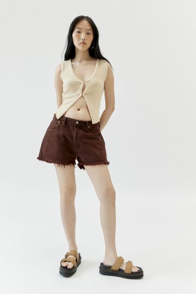 Shop Urban Renewal Vintage Levi's Low Rise Slouchy Short In Brown, Women's At Urban Outfitters