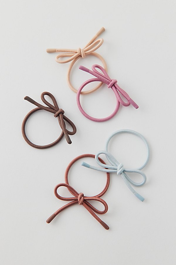 Urban Outfitters Bow Elastic Hair Tie Set In Neutral, Women's At