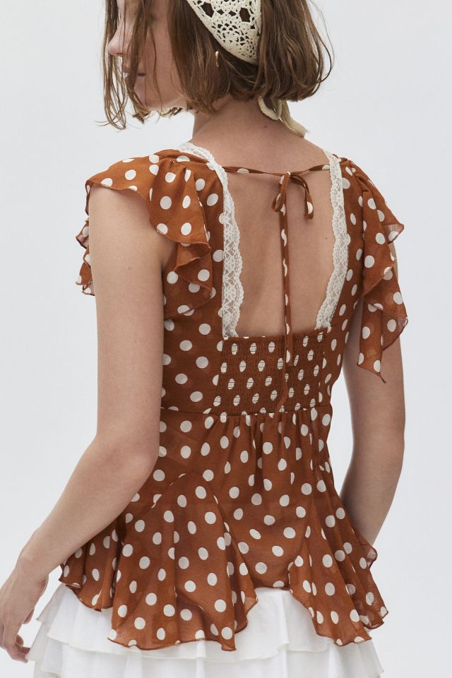 Kimchi Blue Stella Flutter Floral Top | Urban Outfitters