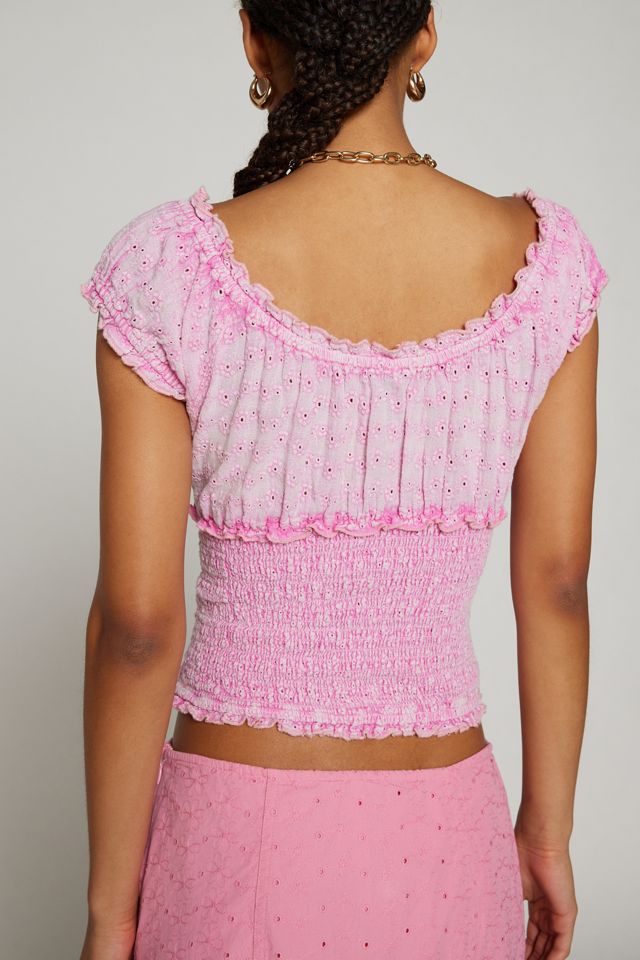 Kimchi Blue Nadia Overdyed Eyelet Blouse #3