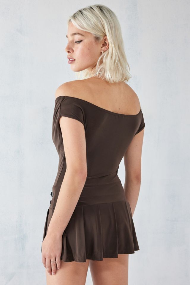 UO Off-The-Shoulder Kilt Romper #3