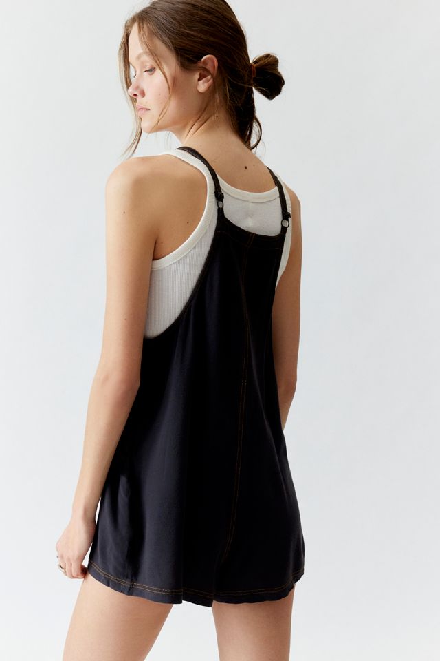 UO Greta Overall Romper | Urban Outfitters