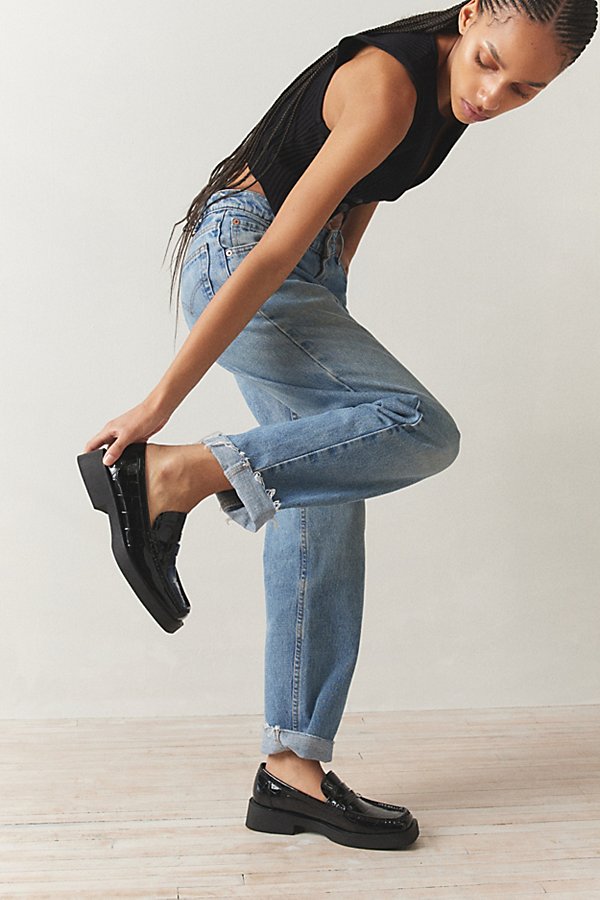 G.h.bass G. H.bass Bowery Square Toe Penny Loafer In Black, Women's At Urban Outfitters