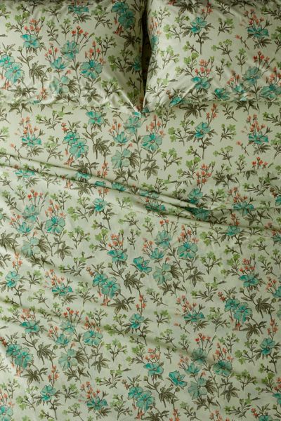 Urban Outfitters Bliss Floral Sheet Set In Lime At  In Green