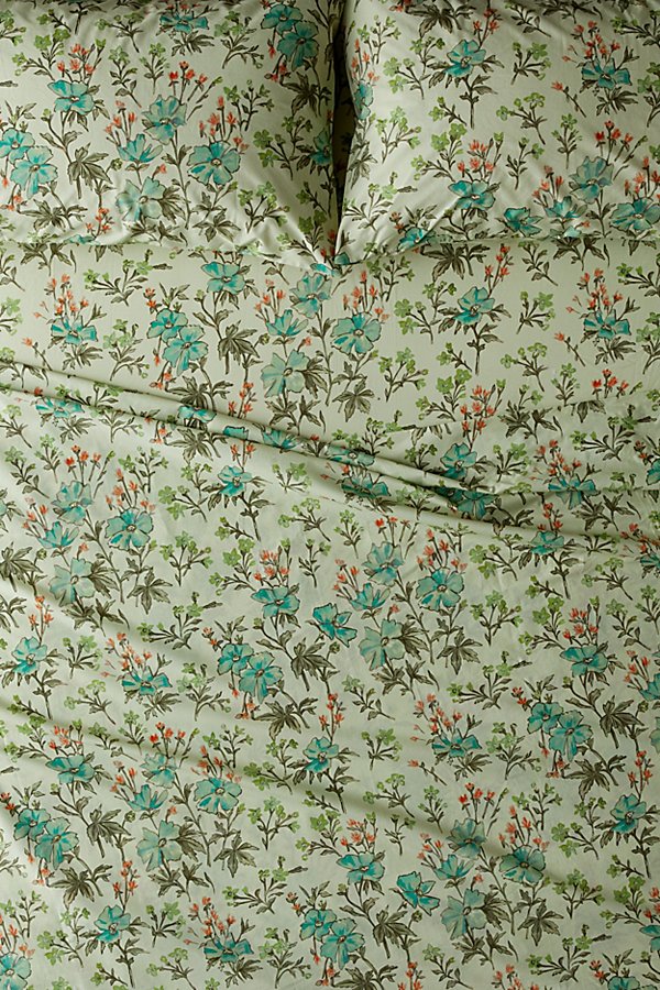 Urban Outfitters Bliss Floral Sheet Set In Lime At  In Green