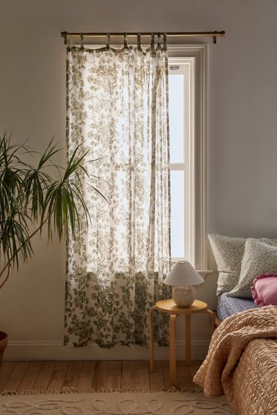 Urban Outfitters Toile Floral Window Panel In Green At