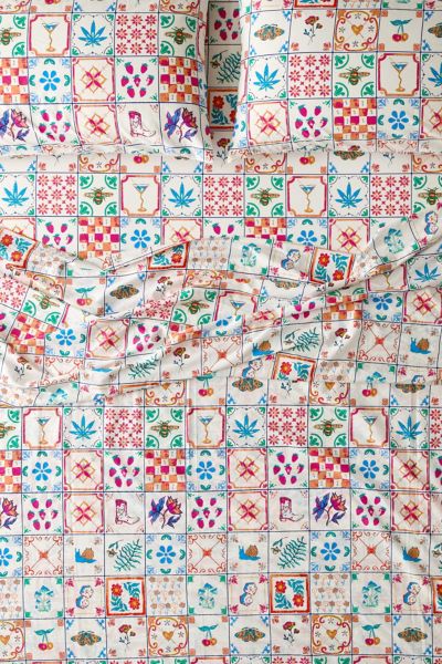 Delft Cat Patterned Sheet Set