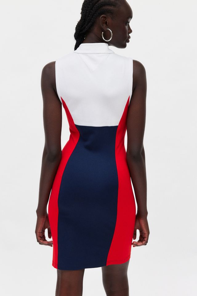 Tommy Jeans Badge Colorblocked Mock Neck Mini Dress #3