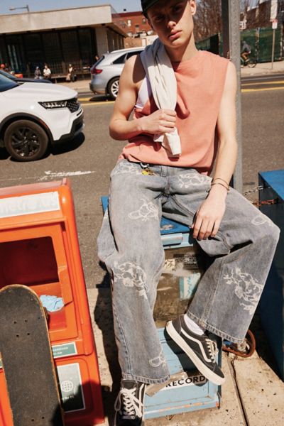 Shop Bdg Rats Nitro Baggy Skate Fit Jean In Vintage Denim Light, Men's At Urban Outfitters