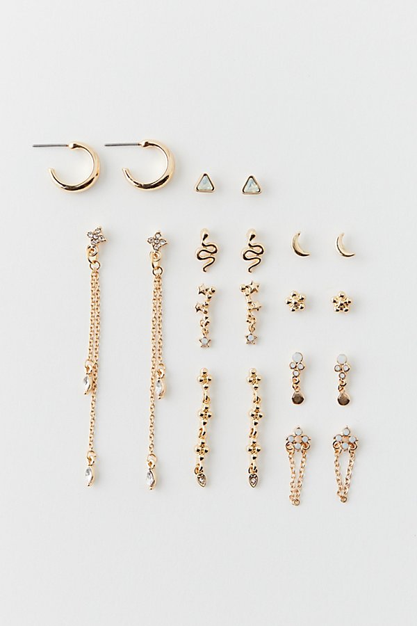 Shop Urban Outfitters Celestial Post & Hoop Earring Set In Gold, Women's At