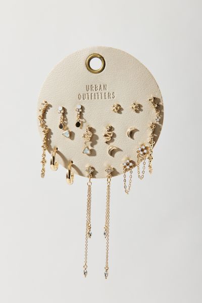 Celestial Rhinestone Post & Hoop Earring Set