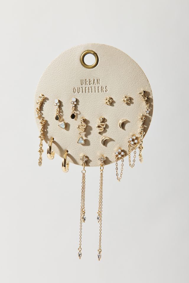 Celestial Rhinestone Post & Hoop Earring Set #1