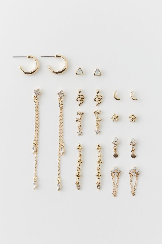 Celestial Rhinestone Post & Hoop Earring Set #2