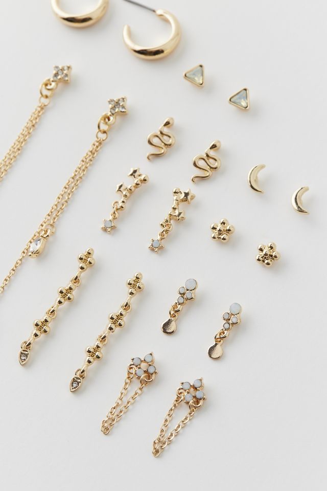 Celestial Rhinestone Post & Hoop Earring Set #3