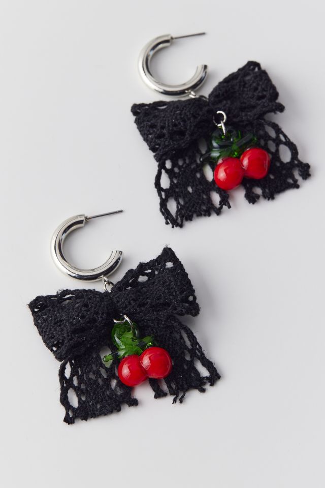 Cherry Bow Hoop Earring #1