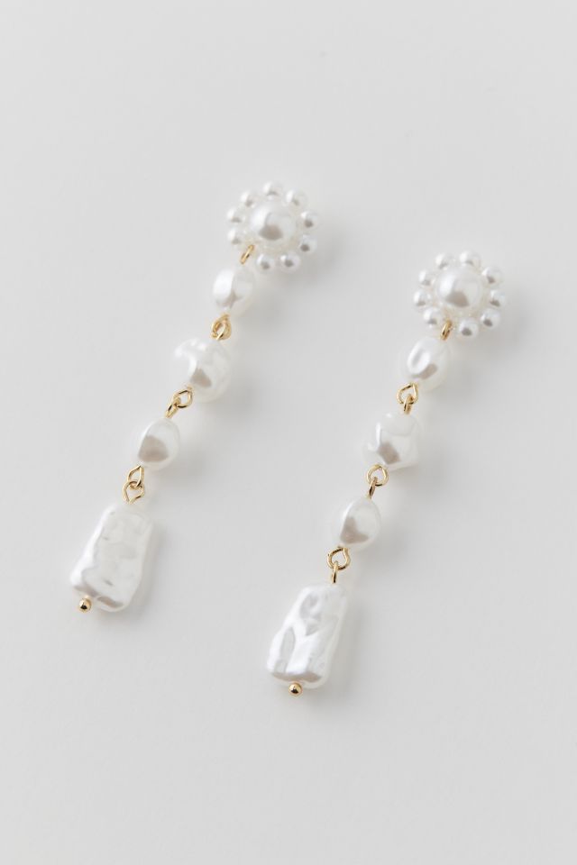 Pearl Flower Drop Earring #1