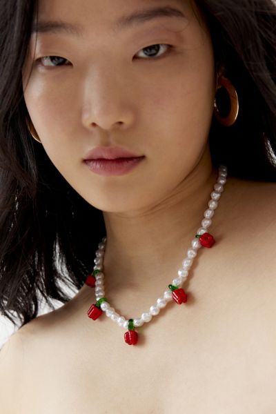 Shop Urban Outfitters Pearl & Pepper Necklace In Pearl/peppers, Women's At