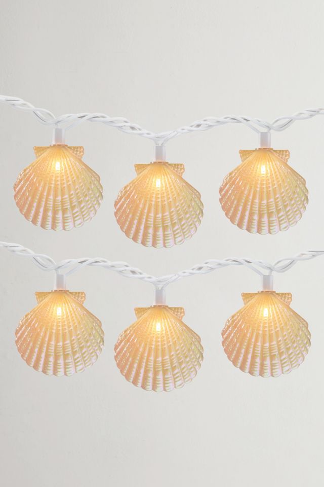 Iridescent Scalloped Seashell 6ft String Lights | Urban Outfitters