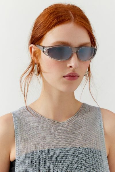 Shop Urban Renewal Vintage Released Wrap Sports Sunglasses In Grey, Women's At Urban Outfitters
