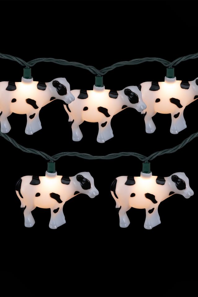 White and Black Cow 6ft String Lights #4