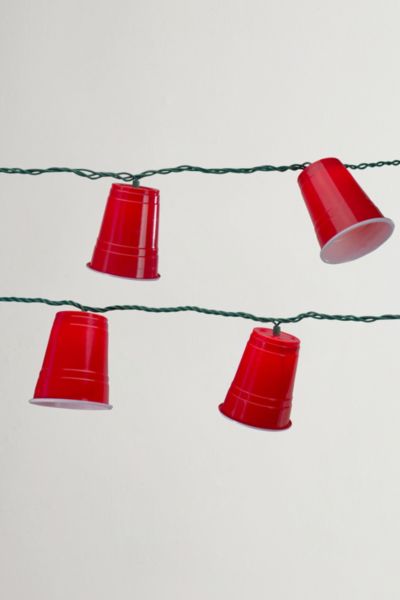 Shop Urban Outfitters Red Party Cup 6ft String Lights In Red At