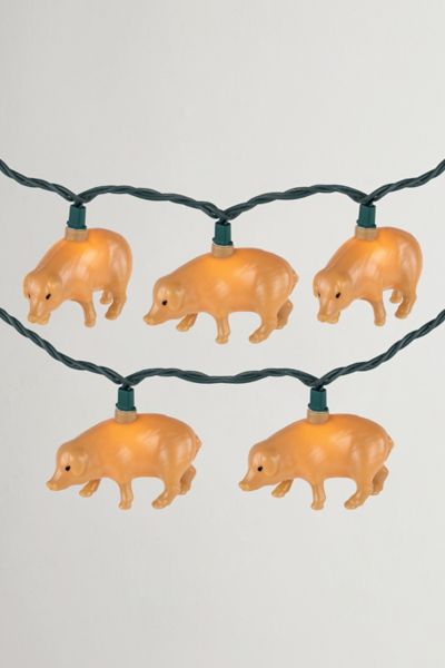 Urban Outfitters Farm Pigs 6ft String Lights In Beige At