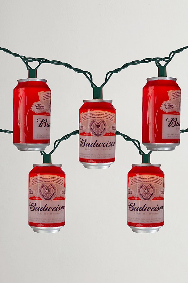 Urban Outfitters Budweiser Can 9 Ft String Lights In Red At